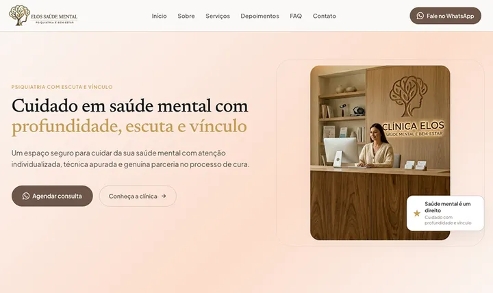 Site Elos Saúde Mental — clínica de saúde mental