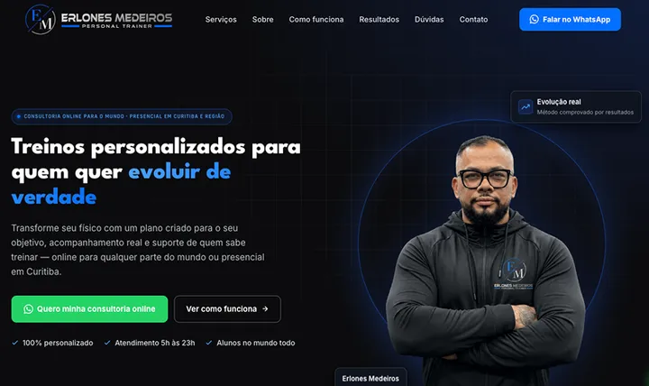 Site Erlones Medeiros — personal trainer